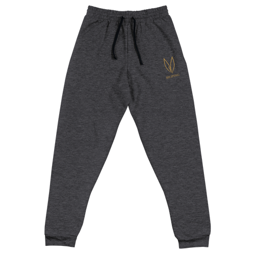 Joggers Instinct Core Graphite con cintura elástica, cordones y logotipo BILIPING dorado.